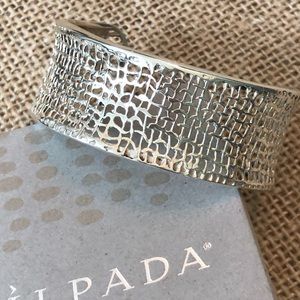 Silpada 925 Sterling Wide Woven Mesh Cuff Bracelet